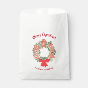 Sachets En Papier Joyeux Noël Cookie Wreath Votre nom