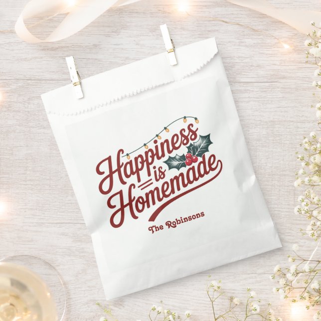 Sachets En Papier Joyeux Noël fait maison (Coupé)