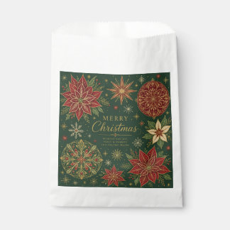 Sachets En Papier Joyeux Noël Mandala Orné de Poinsettia
