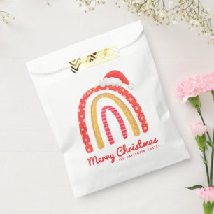 Sachets En Papier Joyeux Noël Santa Hat Rainbow Personnalisé