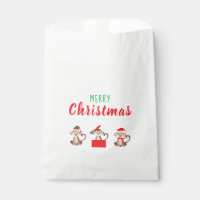 Joyeux Noël Singe Jungle Animal Rouge Vert
