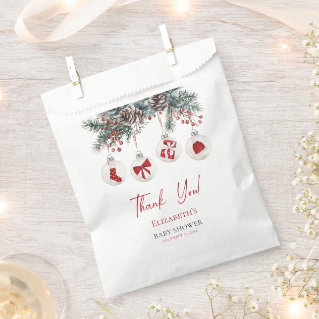 Sachets En Papier Joyeux petit Baby shower de Noël (Coupé)