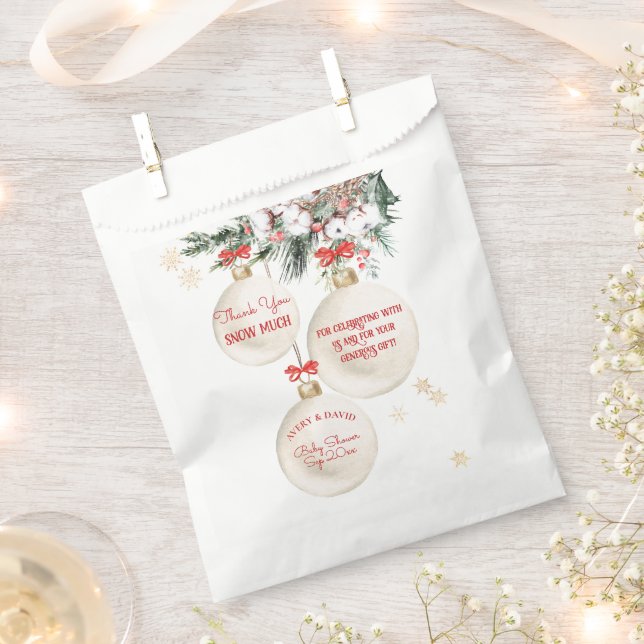 Sachets En Papier Joyeux petit Baby shower Noël moderne (Coupé)
