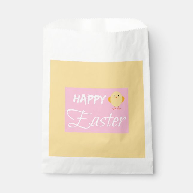 Sachets En Papier Joyeux petit poussin de Pâques (Devant)
