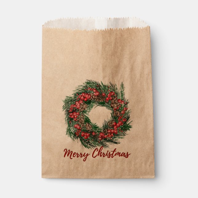 Sachets En Papier Joyeux sac de Noël Favoriser (Devant)