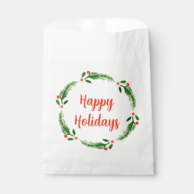 Sachets En Papier Joyeux Serviettes de couronne de vacances Favorise (Devant)