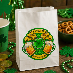 Sachets En Papier Joyeux St Patrick's Day Trèfle 21e Anniversaire