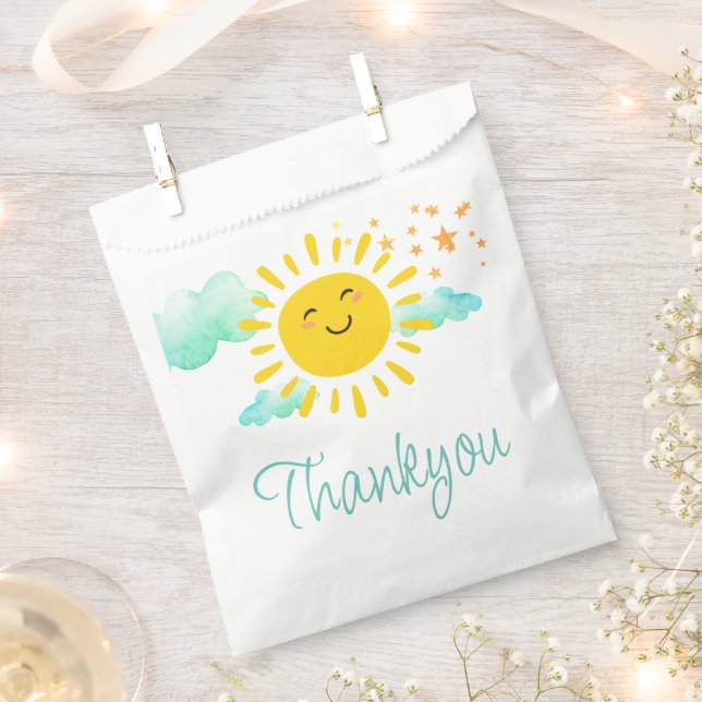 Sachets En Papier Joyeux Sunshine 1ère fête d'anniversaire (Coupé)