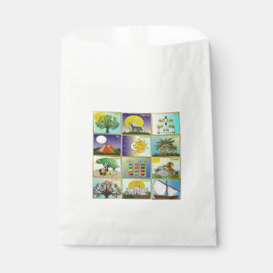 Sachets En Papier Judaïque 12 Tribus D'Israël Art Imprimer