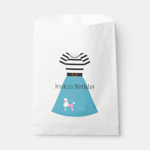Sachets En Papier Jupe Retro Blue Poodle personnalisable