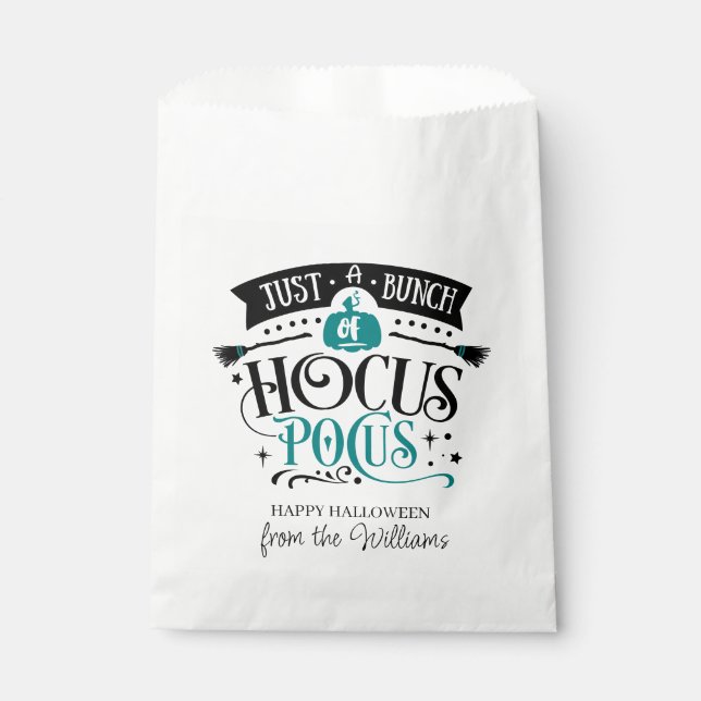 Sachets En Papier Juste une bande de Hocus Pocus Typographie turquoi (Devant)