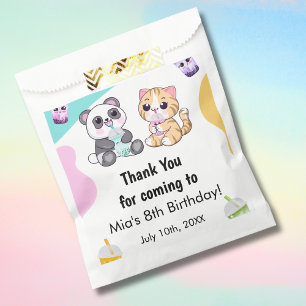 Sachets En Papier Kawaii Panda et Tigre Bubble Tea Anniversaire Enfa