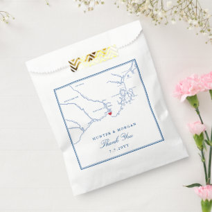 Sachets En Papier Kennebunkport Maine Map Mariage élégant