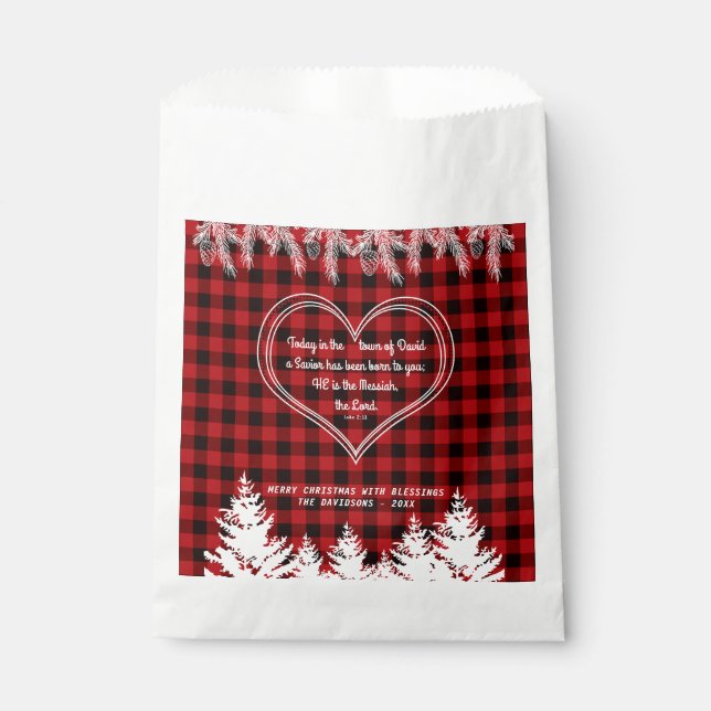 Sachets En Papier La Bible Motif Red Buffalo Verse Pin de Noël (Devant)