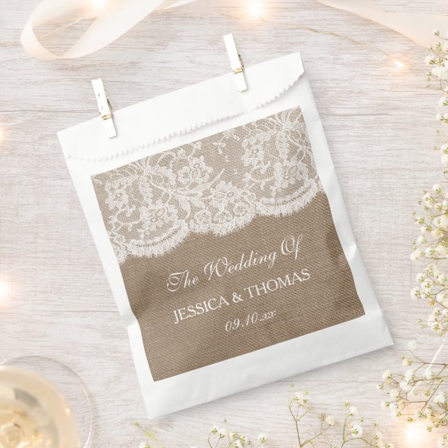 Sachets En Papier La collection de Mariages Burlap & Lace (Coupé)