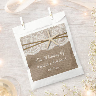 Sachets En Papier La collection rustique de mariage Starfish Beach
