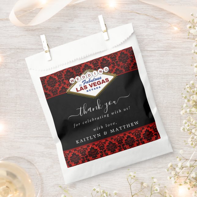 Sachets En Papier La Parties scintillant Damask Las Vegas Mariage Co (Coupé)