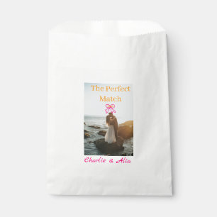 Sachets En Papier La photo de couple de mariage parfaite rétro rose 