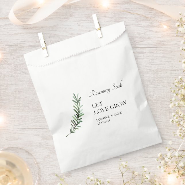 Sachets En Papier Laisser grandir l'amour | Rosemary Seed Wedding Fa (Coupé)