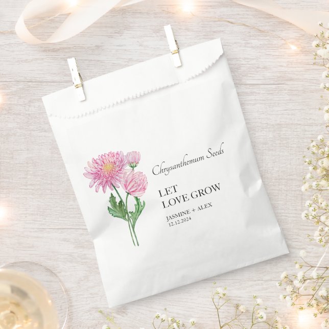 Sachets En Papier Laisser l'amour grandir Chrysanthemum Mariage de s (Coupé)