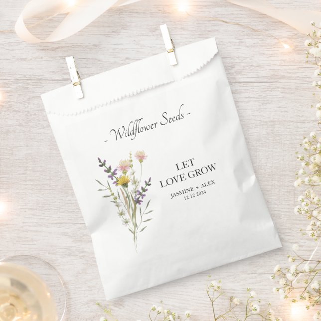 Sachets En Papier Laisser l'amour grandir Fleur sauvage Semence mari (Coupé)