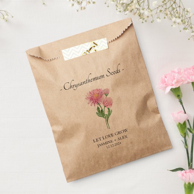 Sachets En Papier Laisser l'amour grandir l Chrysanthème semence Mar (Scellé)