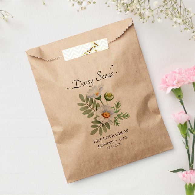 Sachets En Papier Laisser l'amour grandir l marguerite semences mari (Scellé)