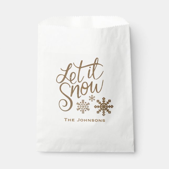 Sachets En Papier Laisser neiger Noël Fête Favoriser Sac (Devant)