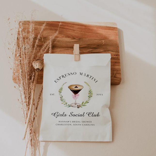 Sachets En Papier L'amour brasse | Espresso Martini Bachelorette (Créateur téléchargé)