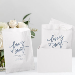Sachets En Papier L'amour est doux Dusty Blue Mariage Coeur amusant
