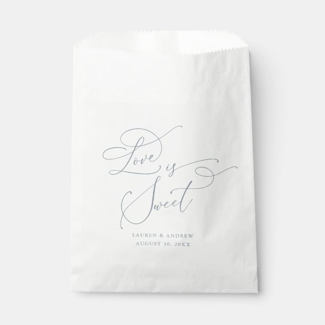 Sachets En Papier L'amour est doux Elegant Dusty Mariage (Devant)