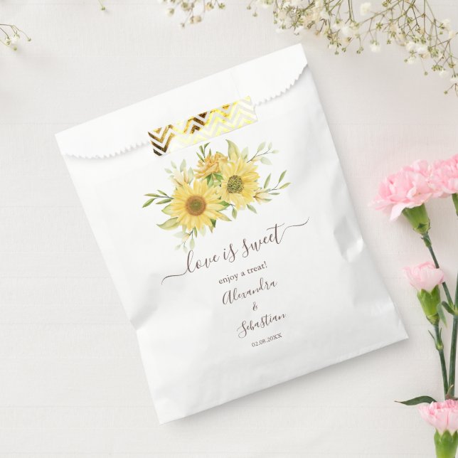 Sachets En Papier L'amour est doux Mariage de tournesol doux (Scellé)