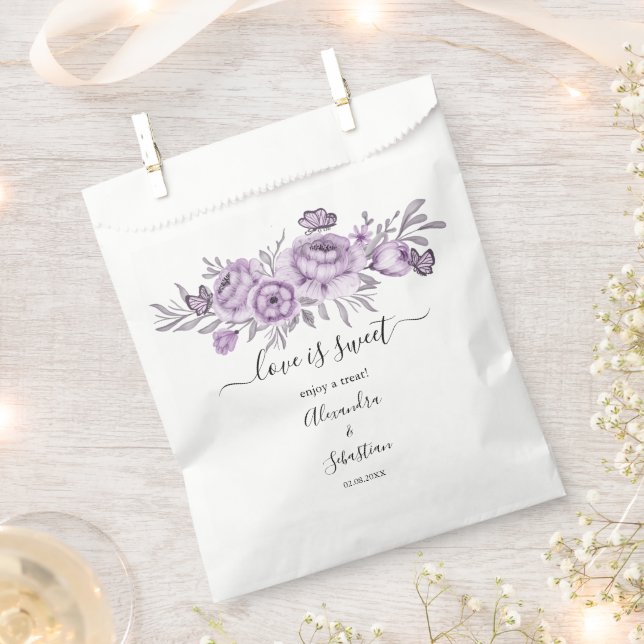 Sachets En Papier L'amour est doux Mariage d'orchidée Douce Treat Fa (Coupé)