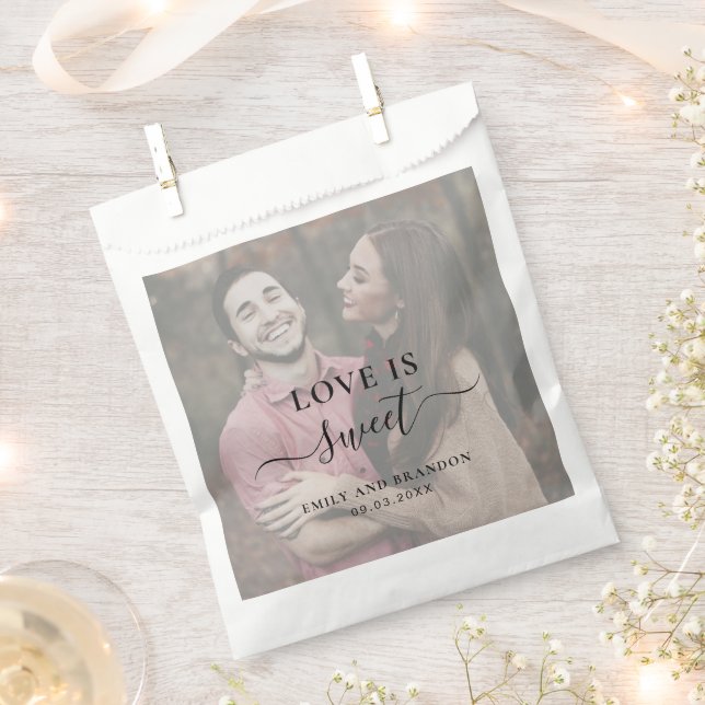 Sachets En Papier L'amour est doux Moderne Élégant Simple Mariage Ph (Coupé)