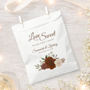 Sachets En Papier L'amour est doux Rustique Automne Mariage Floral