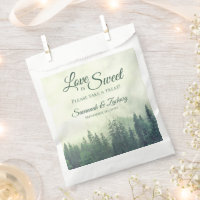 L'amour est doux Rustique Green Pine Trees Mariage