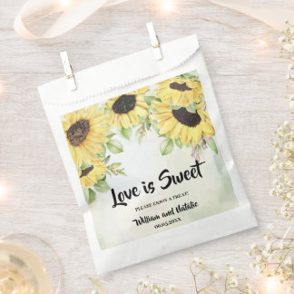 Sachets En Papier L'amour est doux Treat Mariage Sunflower