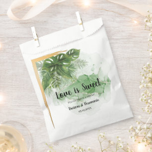 Sachets En Papier L'amour est doux Tropical Palm Mariage Treat
