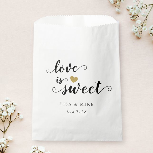 Sachets En Papier L'amour est Fête des mariées Mariage douce (Créateur téléchargé)