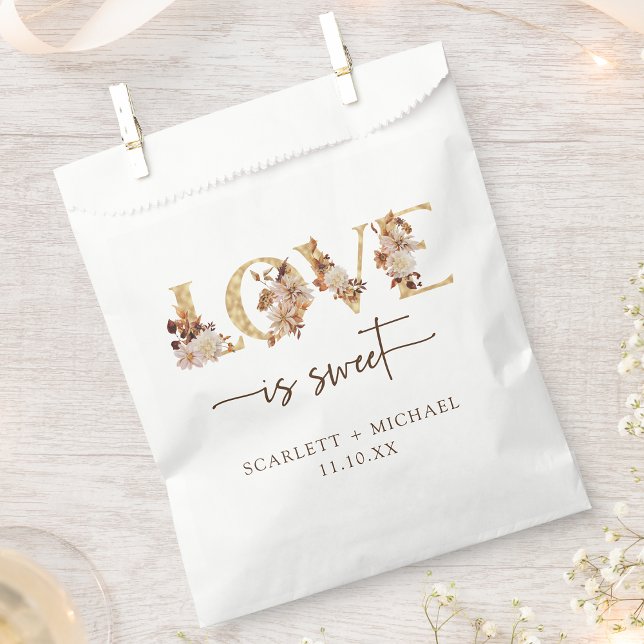 Sachets En Papier L'amour est Mariage (Love Is Sweet Autumn Floral White Wedding Favor Bag by Painted Paperie
)