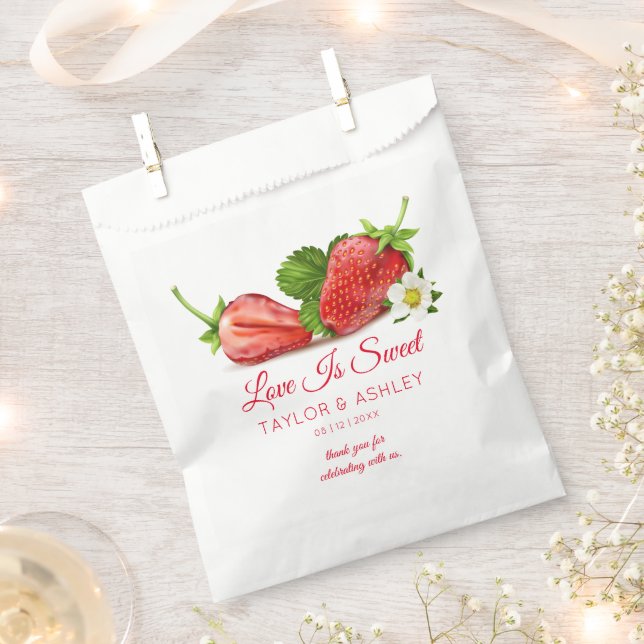 Sachets En Papier L'amour est un fruit de fraise sucré  (Coupé)