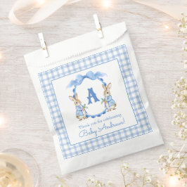 Sachets En Papier Lapin Bleu En vichy Monogramme Crest