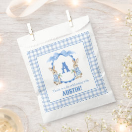 Sachets En Papier Lapin Bleu En vichy Monogramme Crest