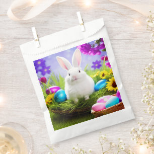 Sachets En Papier Lapin De Pâques Avec Panier À Oeufs De Pâques