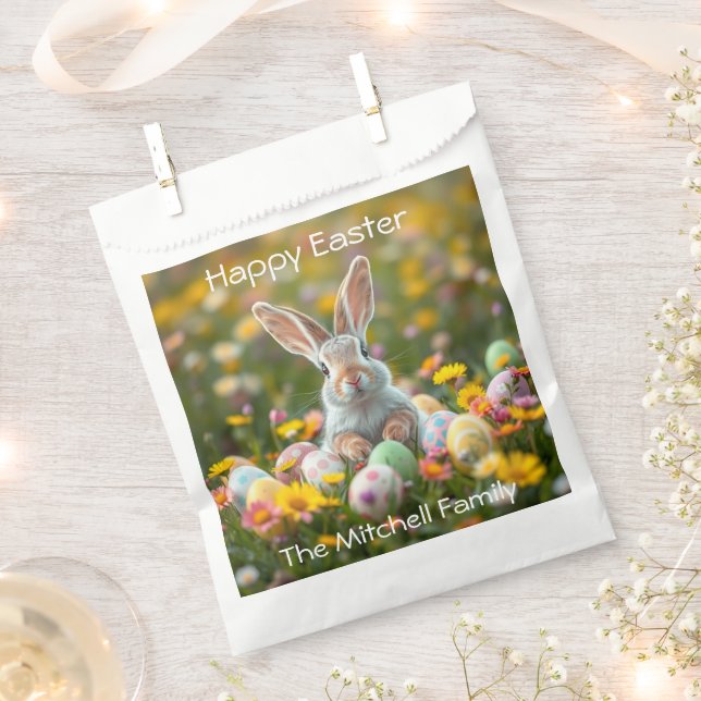 Sachets En Papier Lapin de Pâques personnalisé (Coupé)