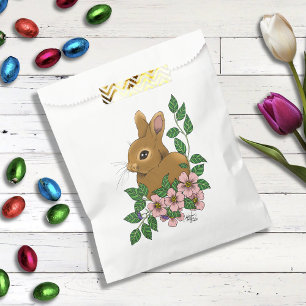 Sachets En Papier Lapin Lapin Fleurs Roses
