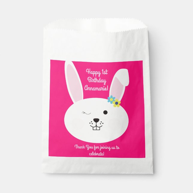 Sachets En Papier Lapin Lapin Pâques Printemps fête d'anniversaire (Devant)