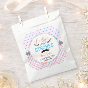 Sachets En Papier "Lashes Ou Staches" Parti Moderne De Révélation De