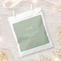 Lauren Sage Green Monogramme Mariage élégant