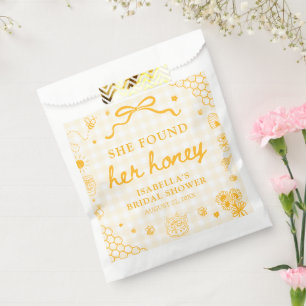 Sachets En Papier Lavage Gingham Jaune Elle a Trouvé Sa Lune de Miel